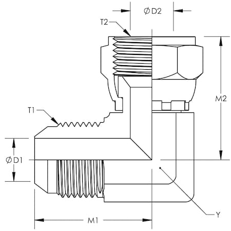 World Wide Fittings JIC Swivel Elbow 90 Degree Stainless Steel 6500X10X10SS